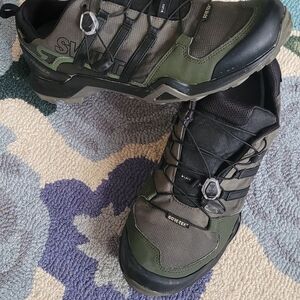 Adidas TERREX hiking / trail shoes. Green and Black.